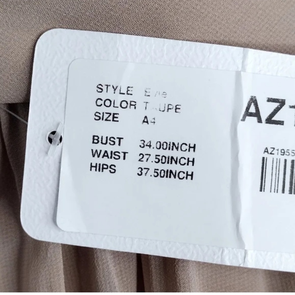 NWT Azazie Evie Taupe Bridesmaid Maxi Dress